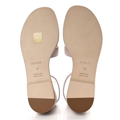 Hermes Epsom Santorini Sandals 37 Rose Porcelaine 5 of 9