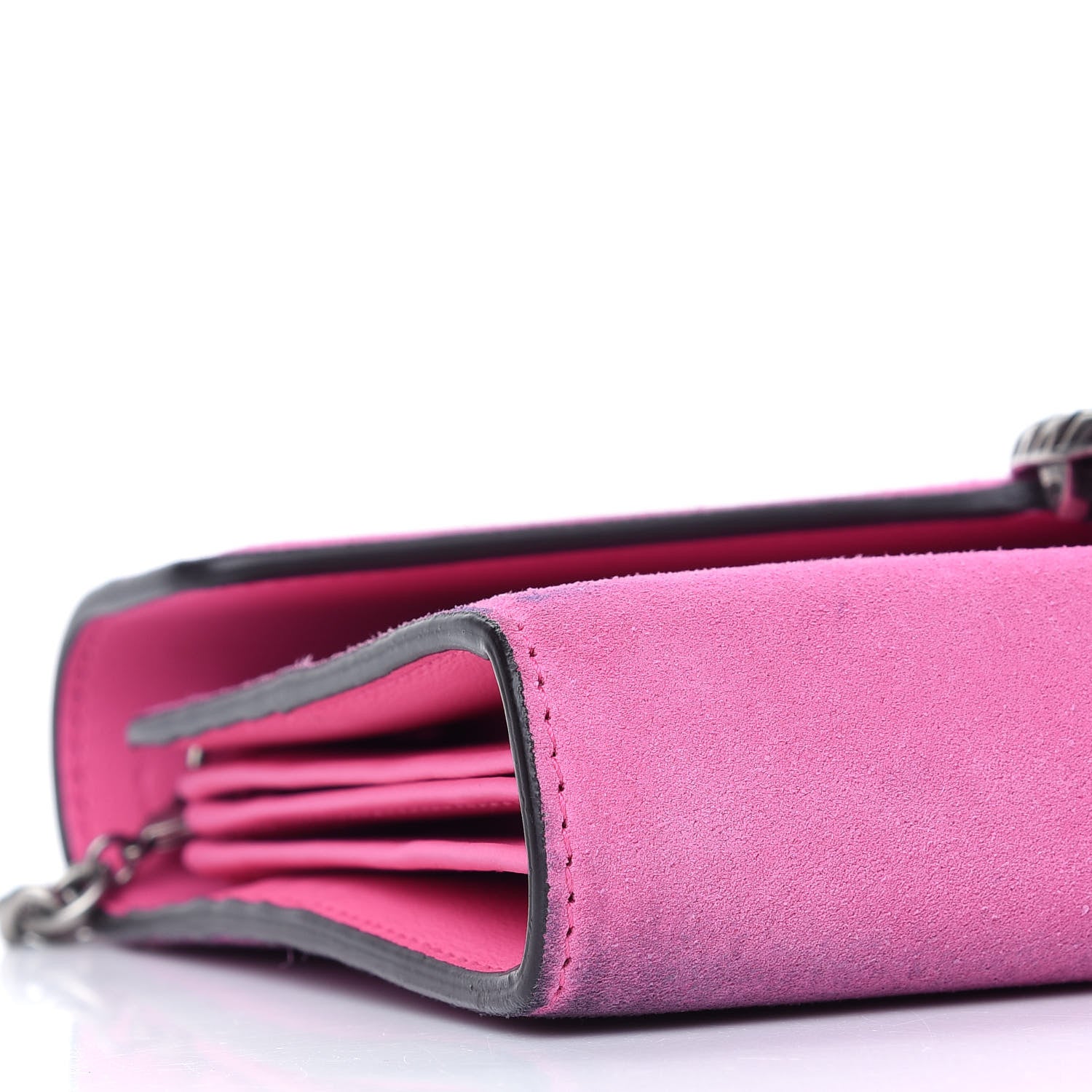 Gucci Suede Mini Dionysus Chain Wallet Pink Tropical Flower 7 of 11