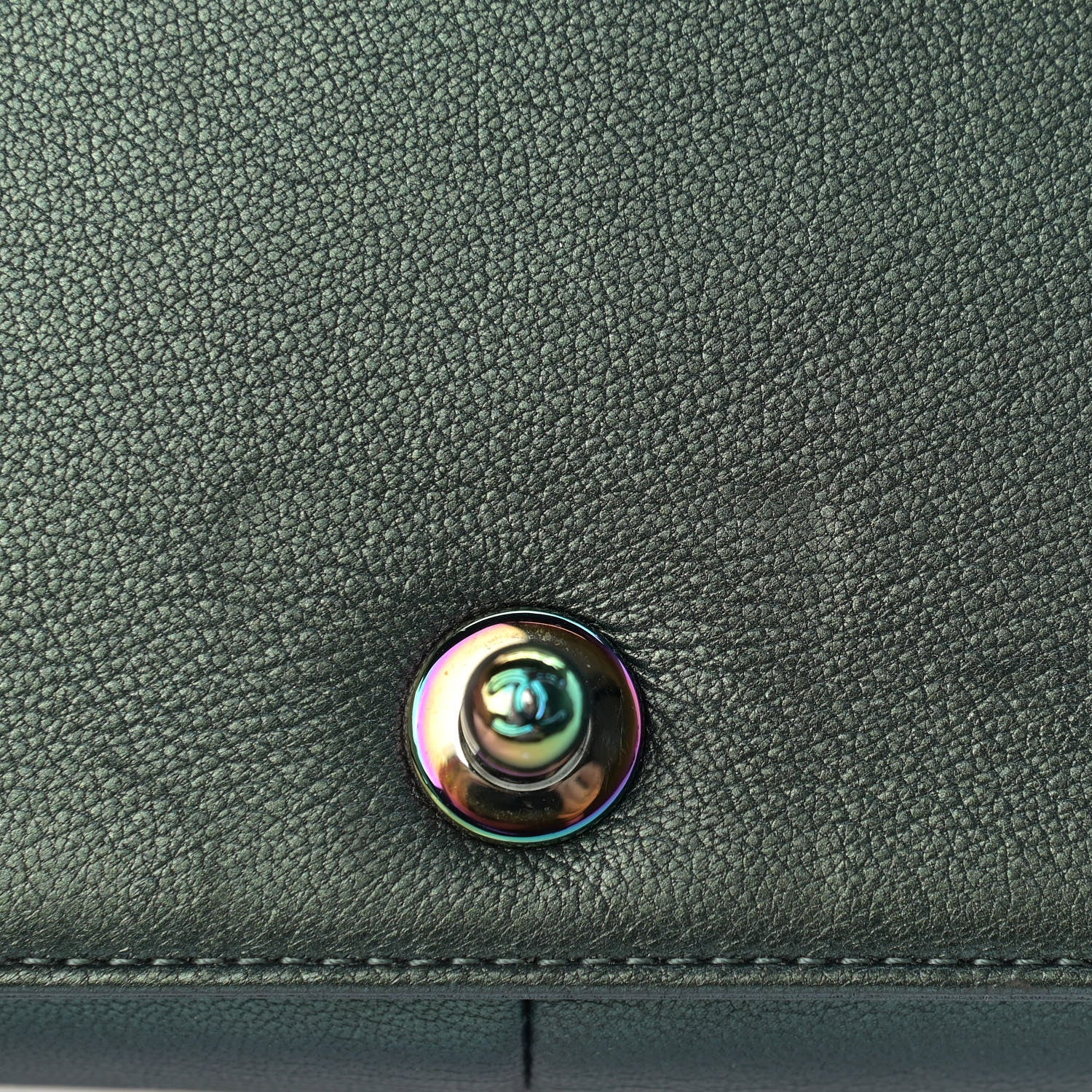 Chanel Iridescent Goatskin Quilted New Medium Boy Flap Green 11 of 11