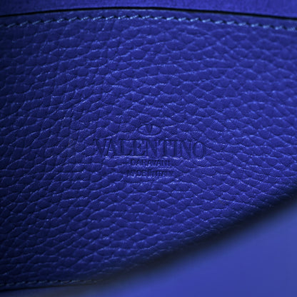 Valentino Garavani Pebbled Calfskin Medium Rockstud Flip Lock Crossbody Bag Acid Blue 6 of 13