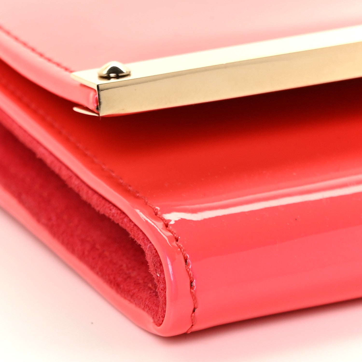 Jimmy Choo Patent Milla Wallet on Chain Geranium 6 of 8