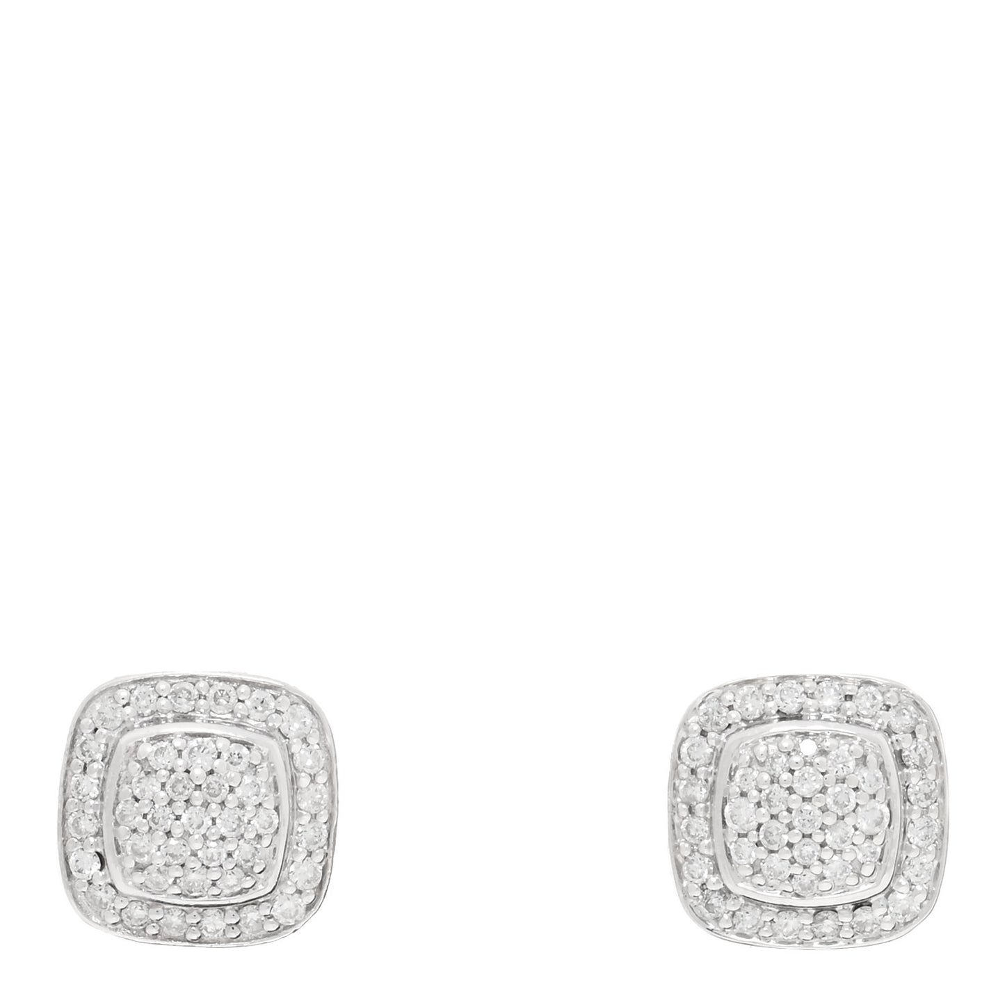 Sterling Silver Diamond 5mm Pave Albion Earrings