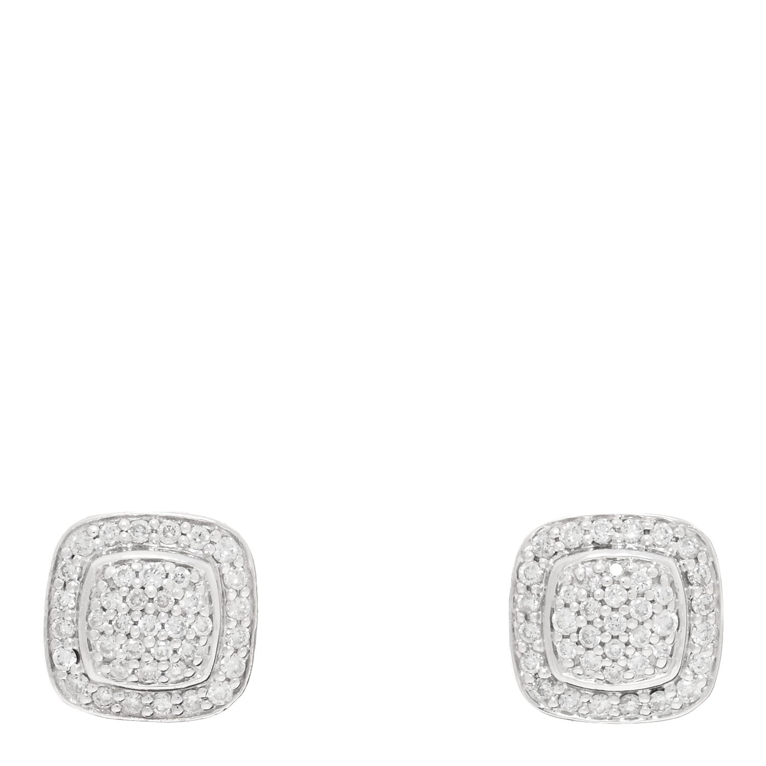 David Yurman Sterling Silver Diamond 5mm Pave Albion Earrings 1 of 4