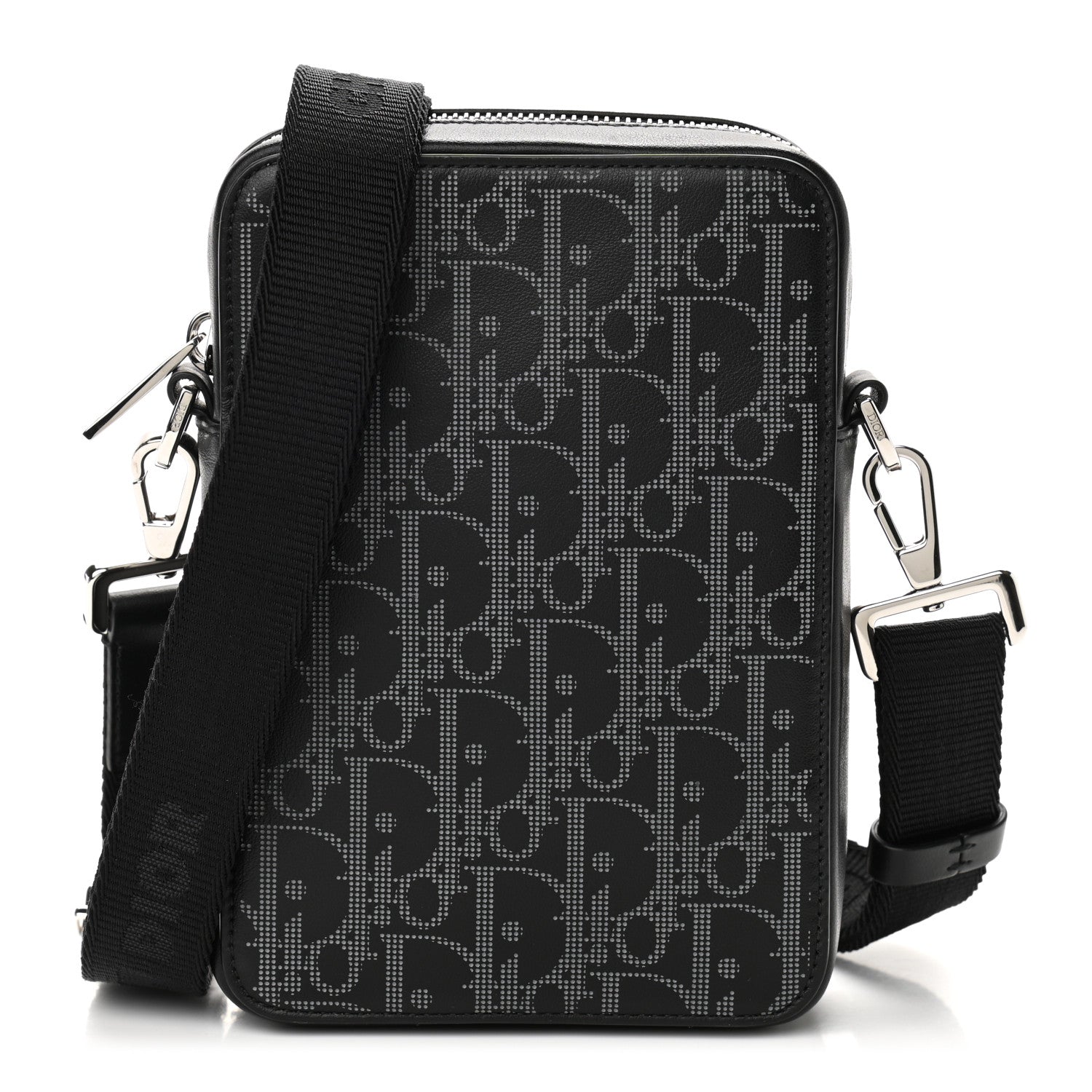 Christian Dior Calfskin Oblique Galaxy Perforated World Tour Messenger Pouch Black 1 of 11
