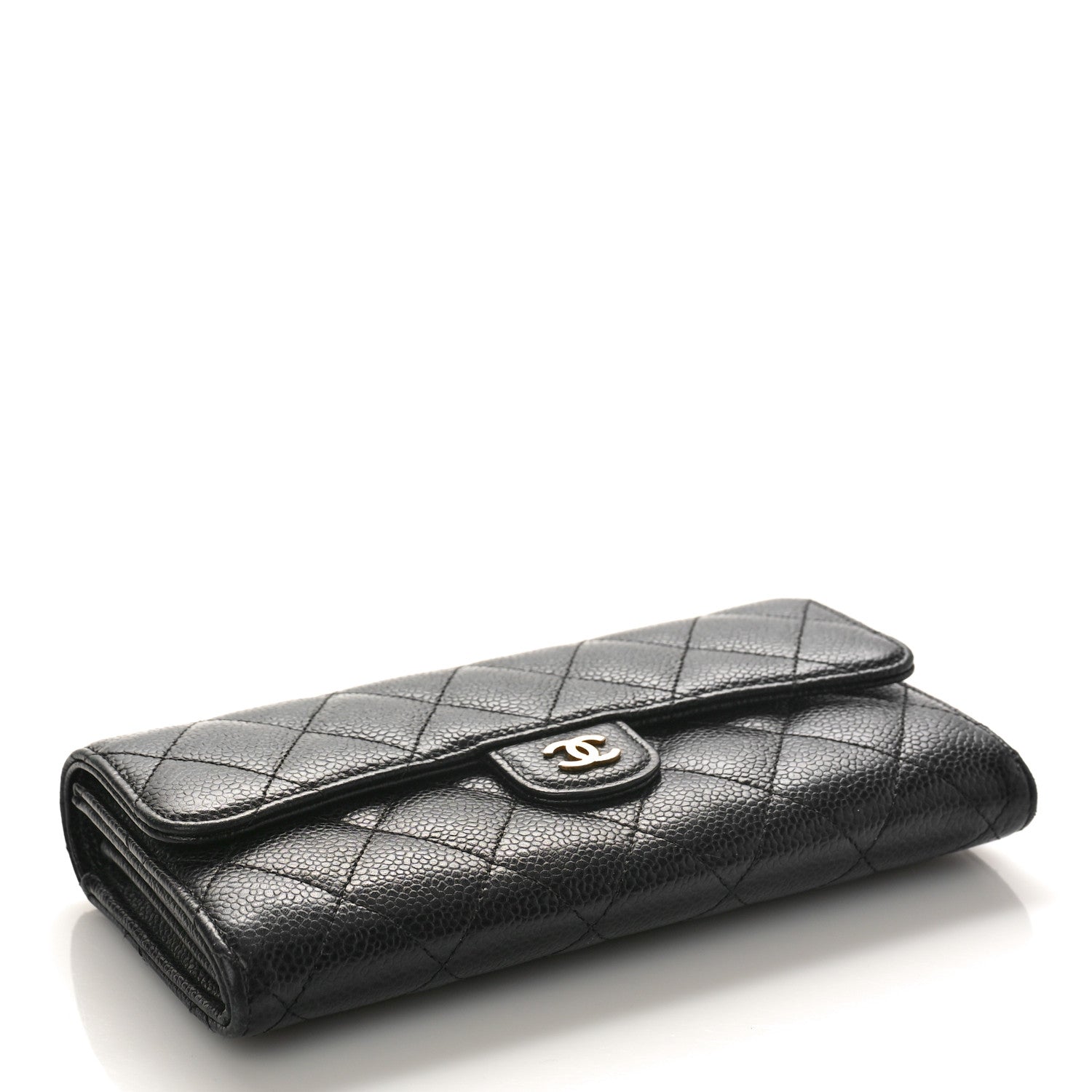 Chanel Caviar Quilted Long Flap Wallet Black 4 of 10