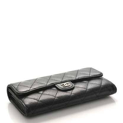 Chanel Caviar Quilted Long Flap Wallet Black 4 of 10