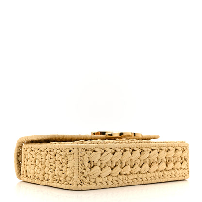 Celine Raffia Effect Claude Chain Shoulder Bag Natural 4 of 10