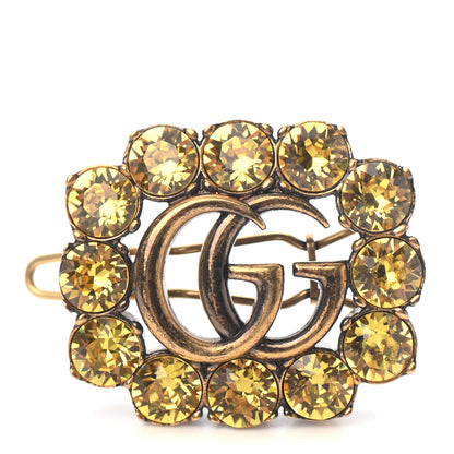 Gucci Crystal GG Hair Clip Aged Gold Yellow 1 of 3