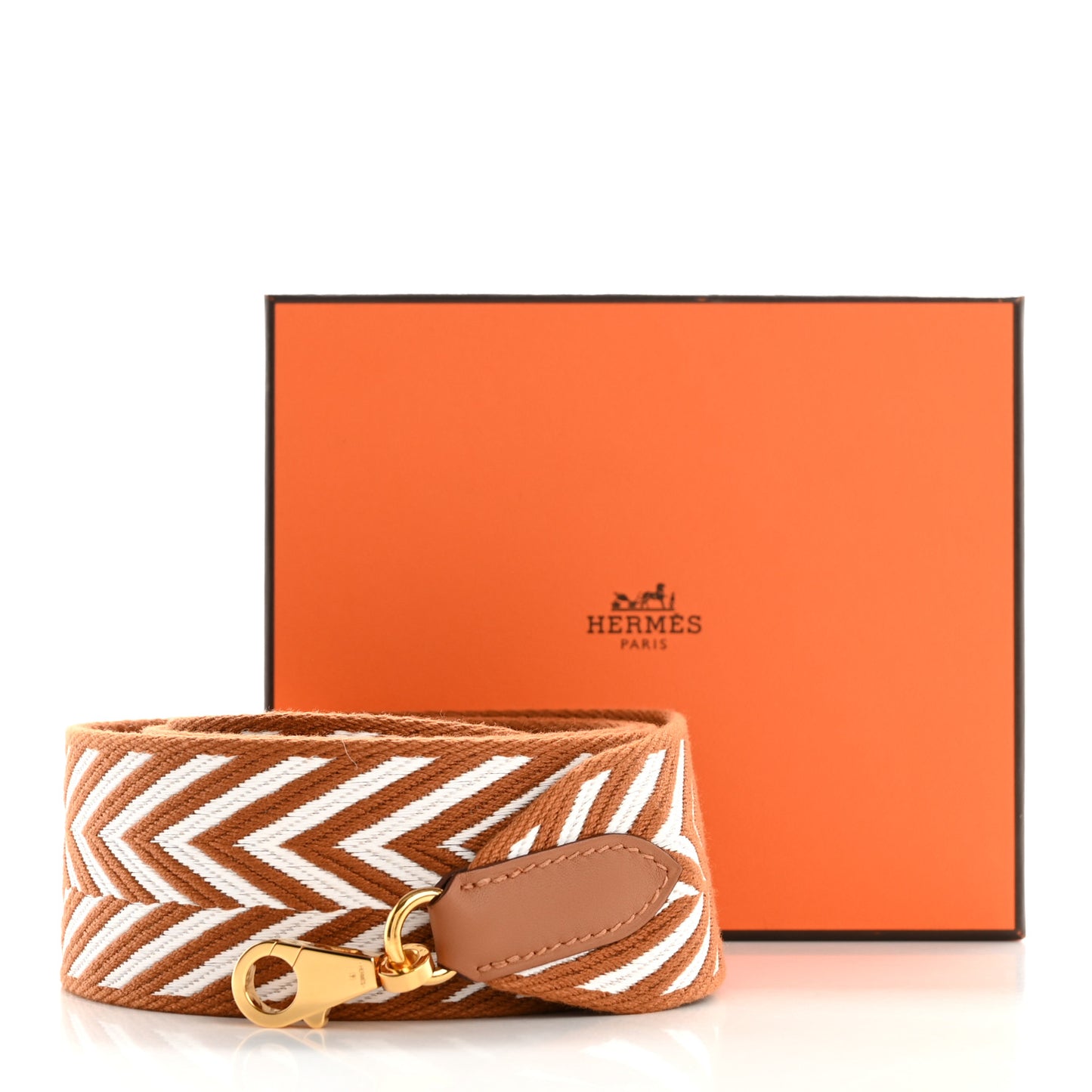 Toile Swift 50mm Sangle ZigZag Shoulder Strap Gold White
