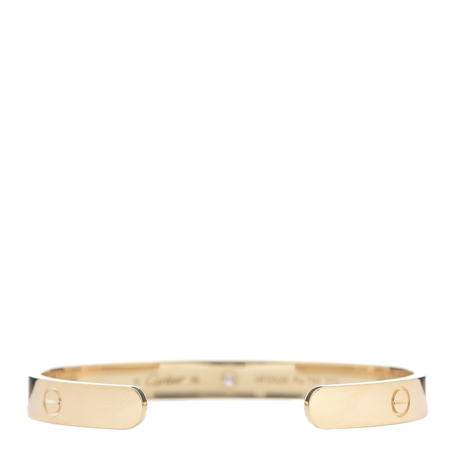 Cartier 18K Yellow Gold 1 Diamond LOVE Cuff Bracelet 16 3 of 6