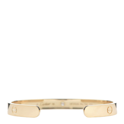 Cartier 18K Yellow Gold 1 Diamond LOVE Cuff Bracelet 16 3 of 6