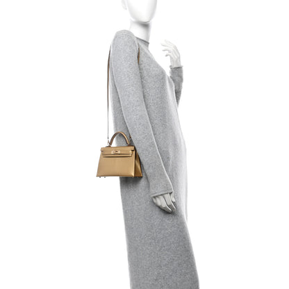 Hermes Metallic Chevre Chamkilight Mini Kelly Sellier 20 Dore 2 of 11