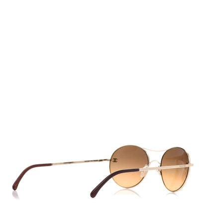 Chanel Round Sunglasses 4190 T Q Brown Gold 4 of 8