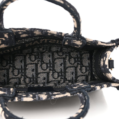 Christian Dior Oblique Mini Book Tote With Strap Blue Multicolor 5 of 12