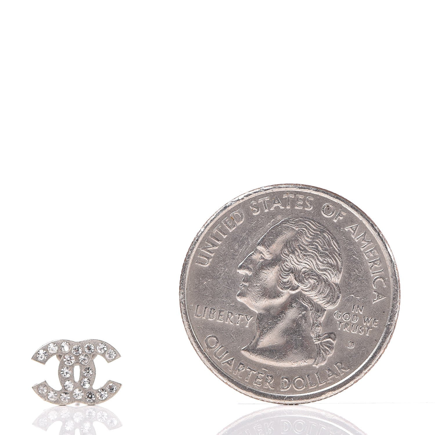 Chanel Crystal Mini Timeless CC Earrings 2 of 4
