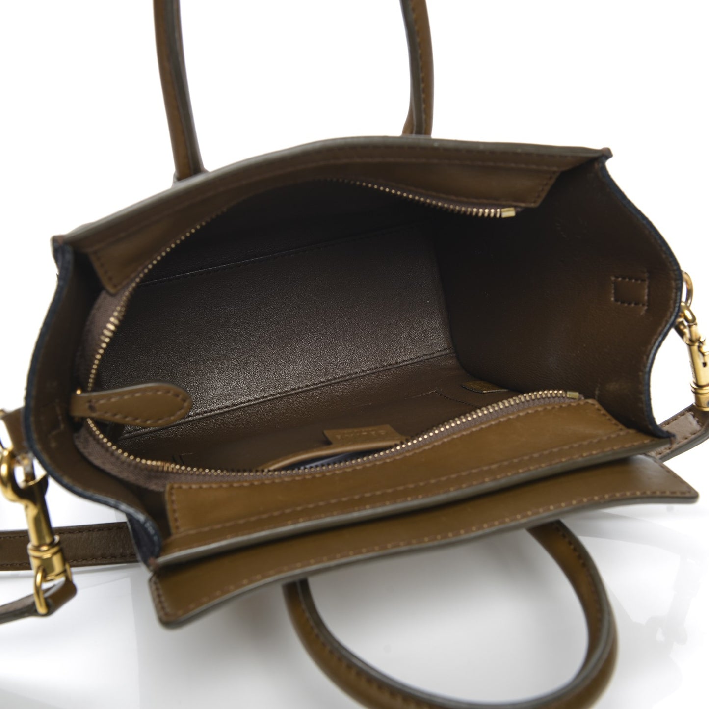Calfskin Suede Nano Tri-Color Luggage Cream