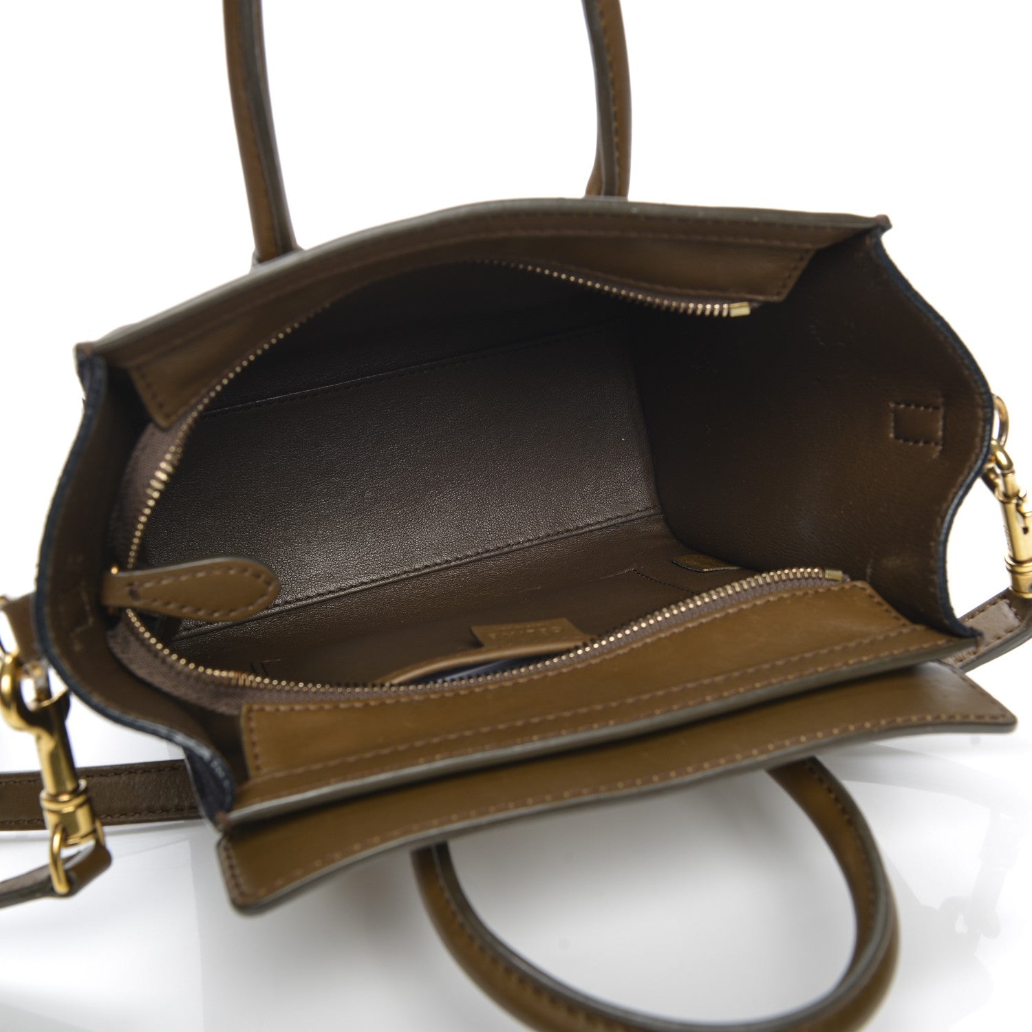 Celine Calfskin Suede Nano Tri-Color Luggage Cream 5 of 8