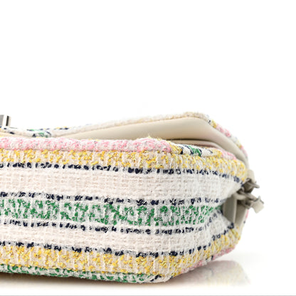 Chanel Tweed Quilted Medium Double Flap Yellow White Ochre 10 of 10