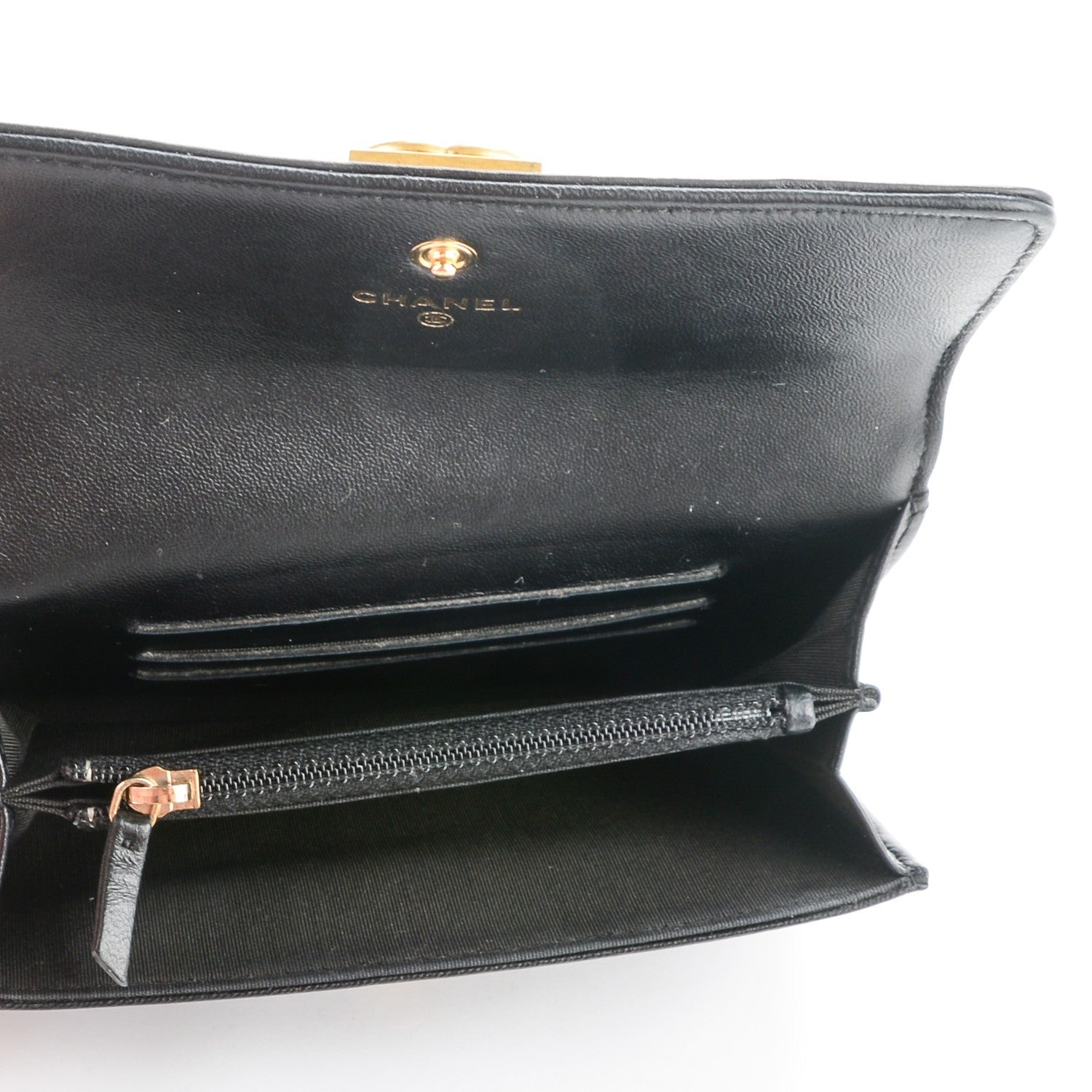 Chanel Calfskin Quilted Boy Card Holder Wallet Black 5 of 8
