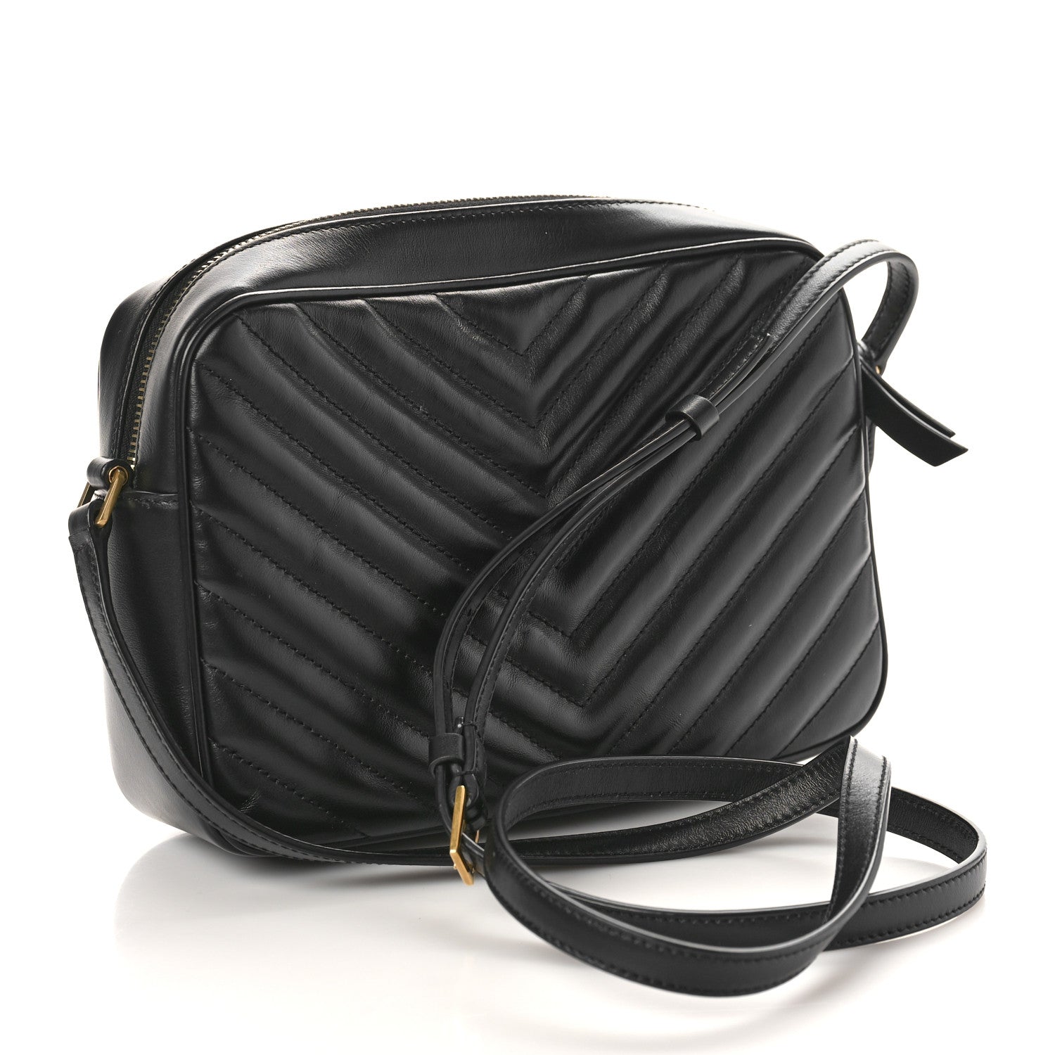 Saint Laurent Calfskin Matelasse Monogram Lou Camera Bag Black 2 of 9
