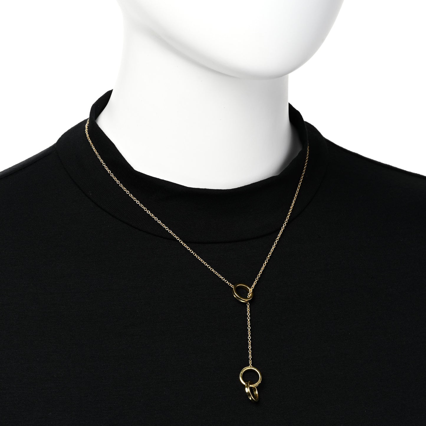 18K Rose Gold 1837 Interlocking Circles Lariat Necklace
