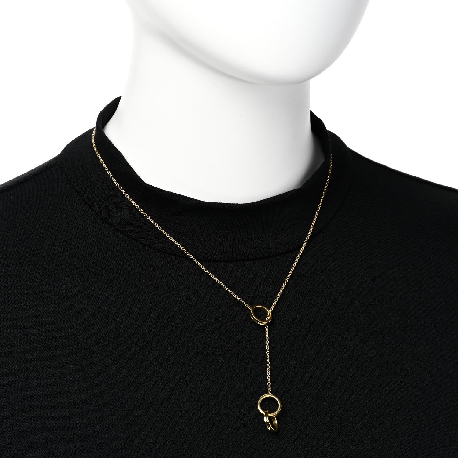 Tiffany 18K Rose Gold 1837 Interlocking Circles Lariat Necklace 2 of 6