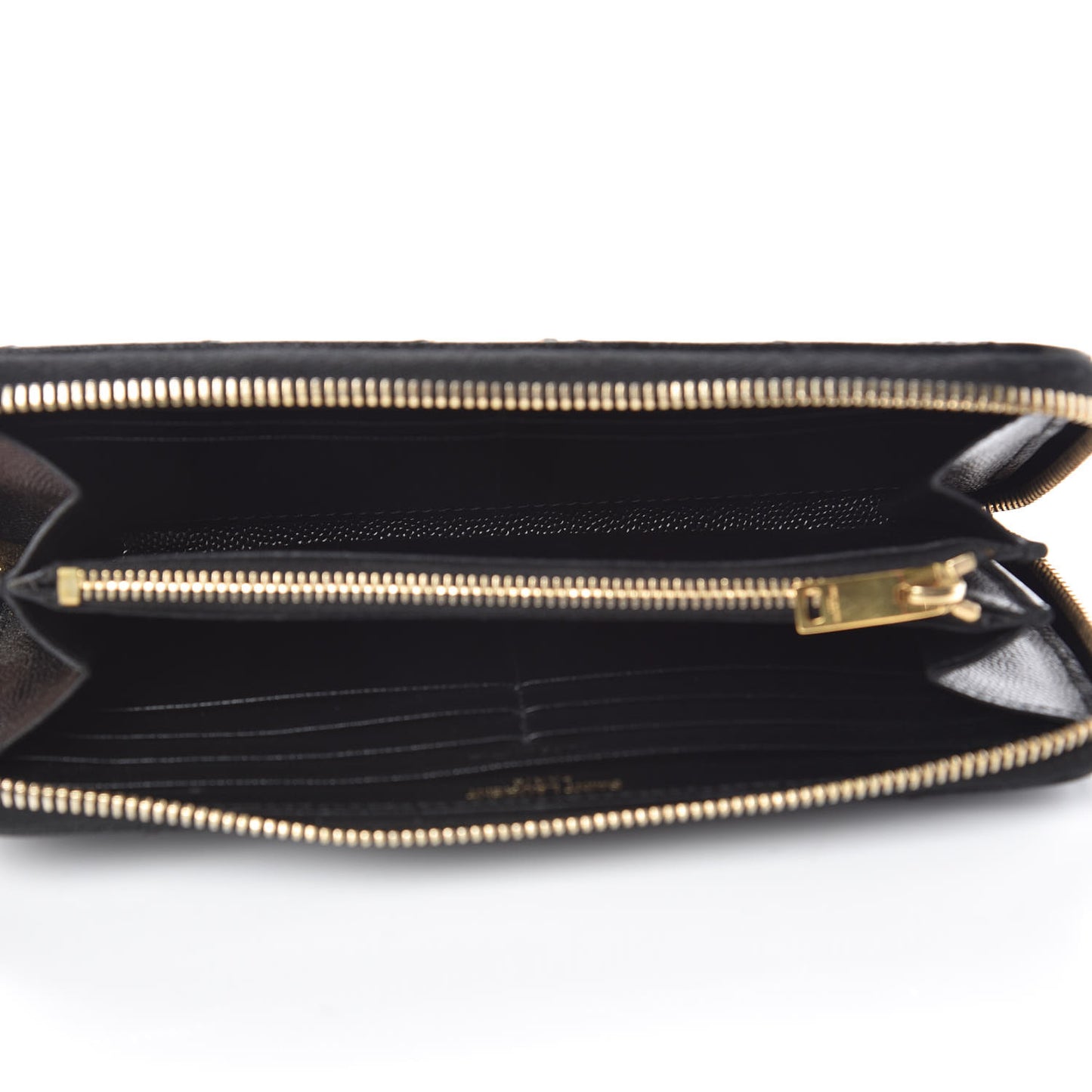 Grain De Poudre Matelasse Chevron Monogram Zip Around Wallet Black