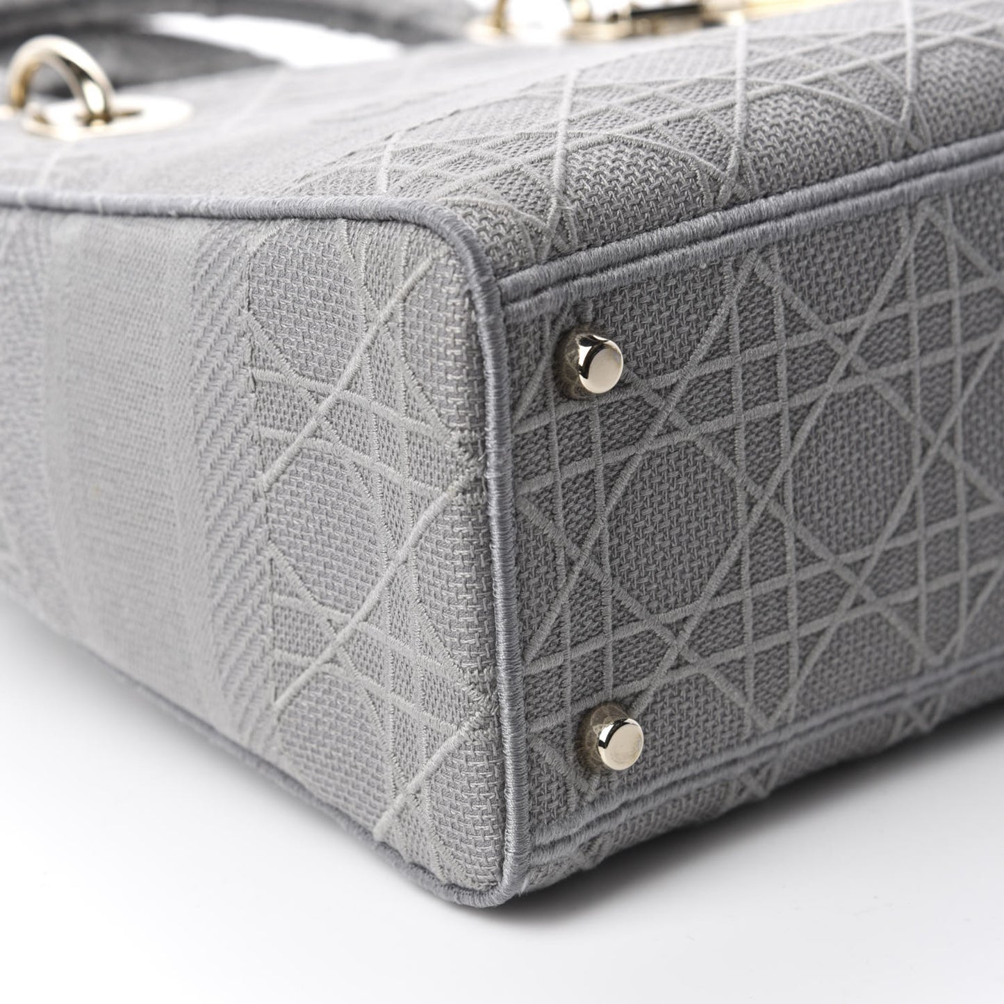 Canvas Embroidered Cannage Medium Lady D-Lite Gray