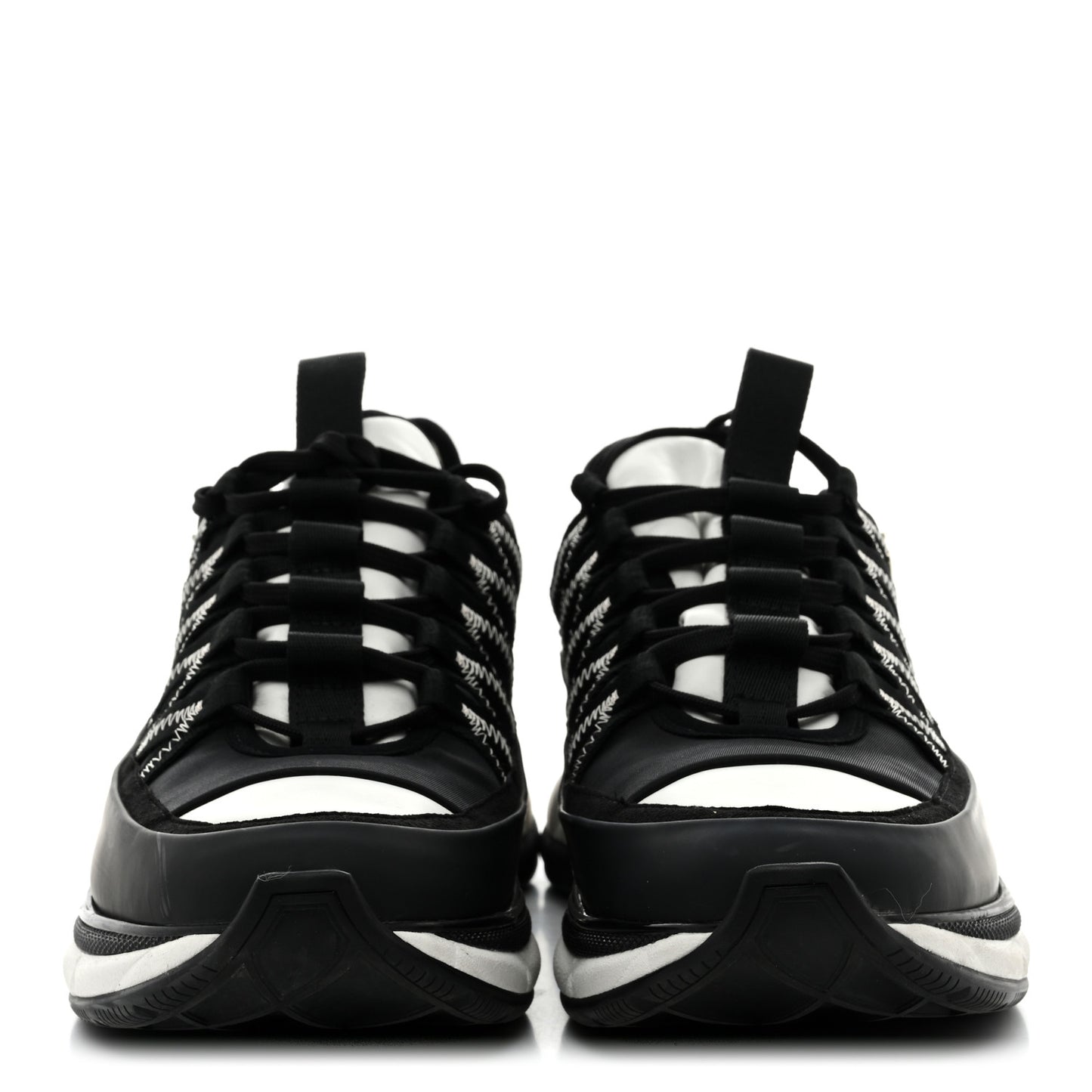 Mixed Fibers Suede Calfskin CC Sneakers 39 Black White