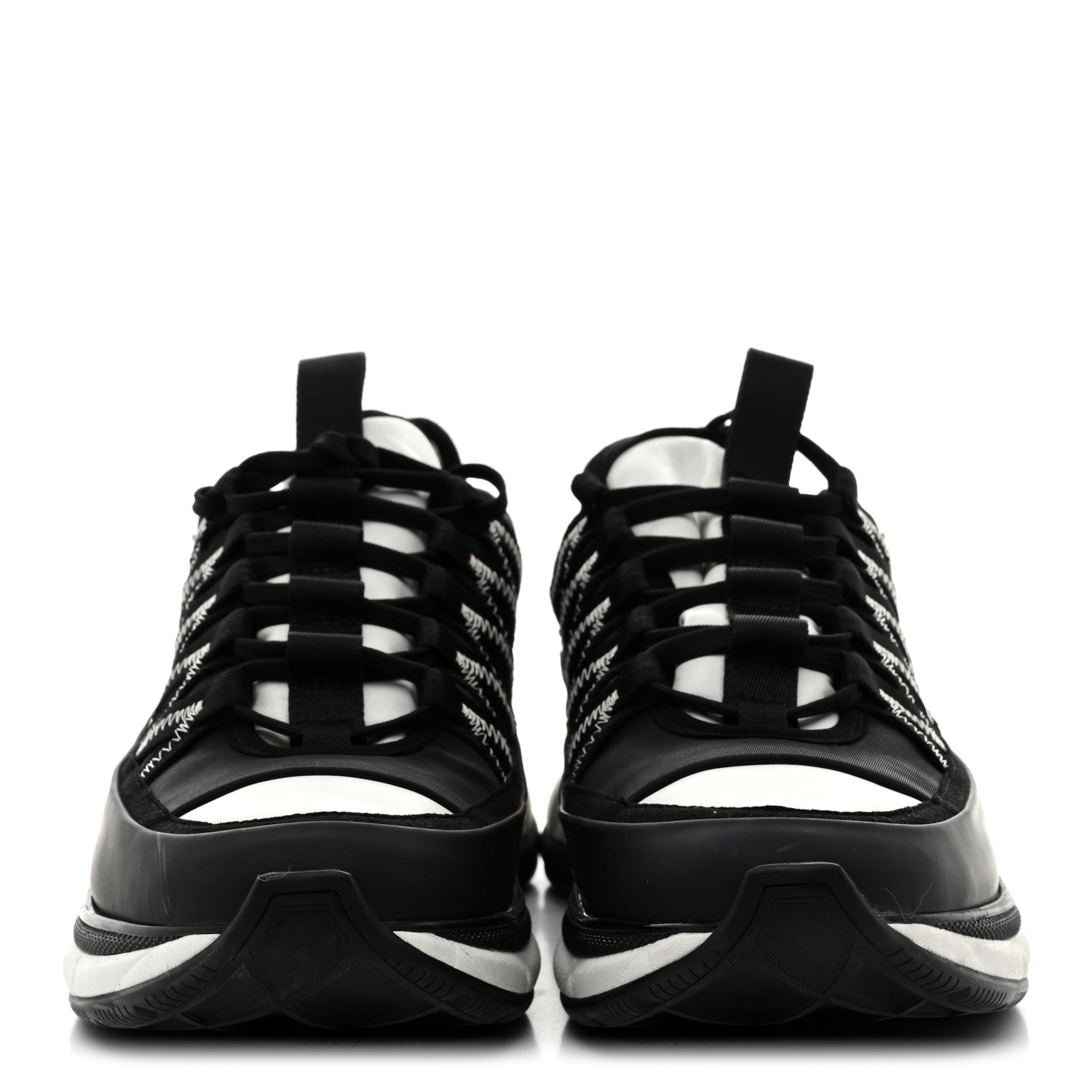 Chanel Mixed Fibers Suede Calfskin CC Sneakers 39 Black White 3 of 9
