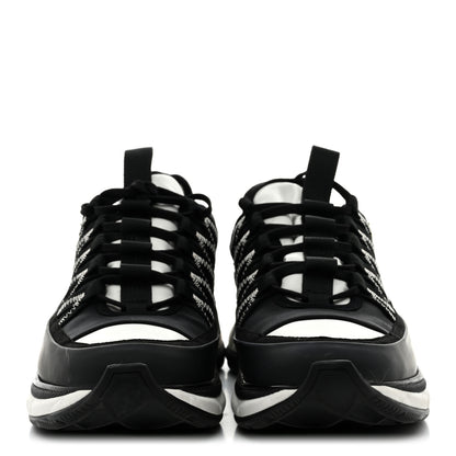 Chanel Mixed Fibers Suede Calfskin CC Sneakers 39 Black White 3 of 9