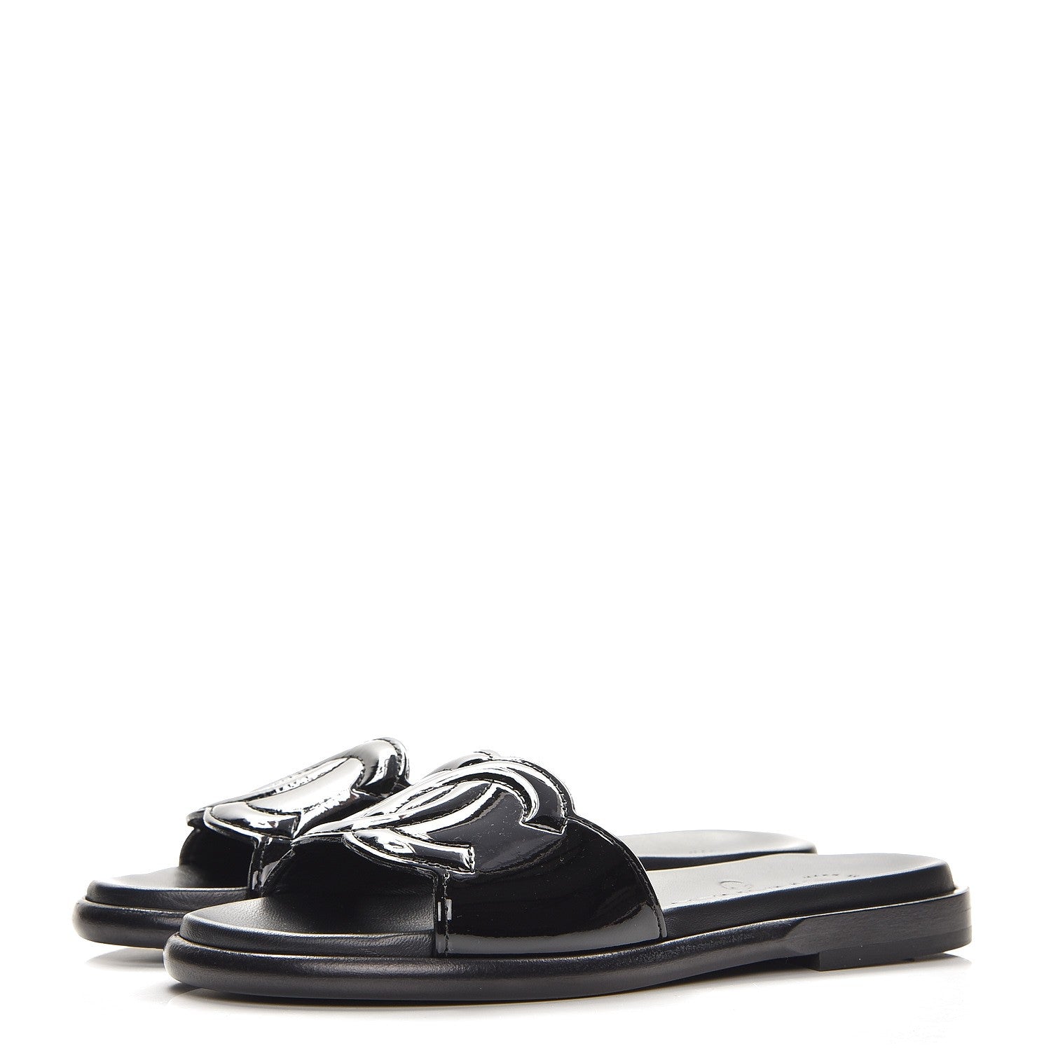 Chanel Patent Calfskin CC Slip On Mules 35 Black 2 of 10