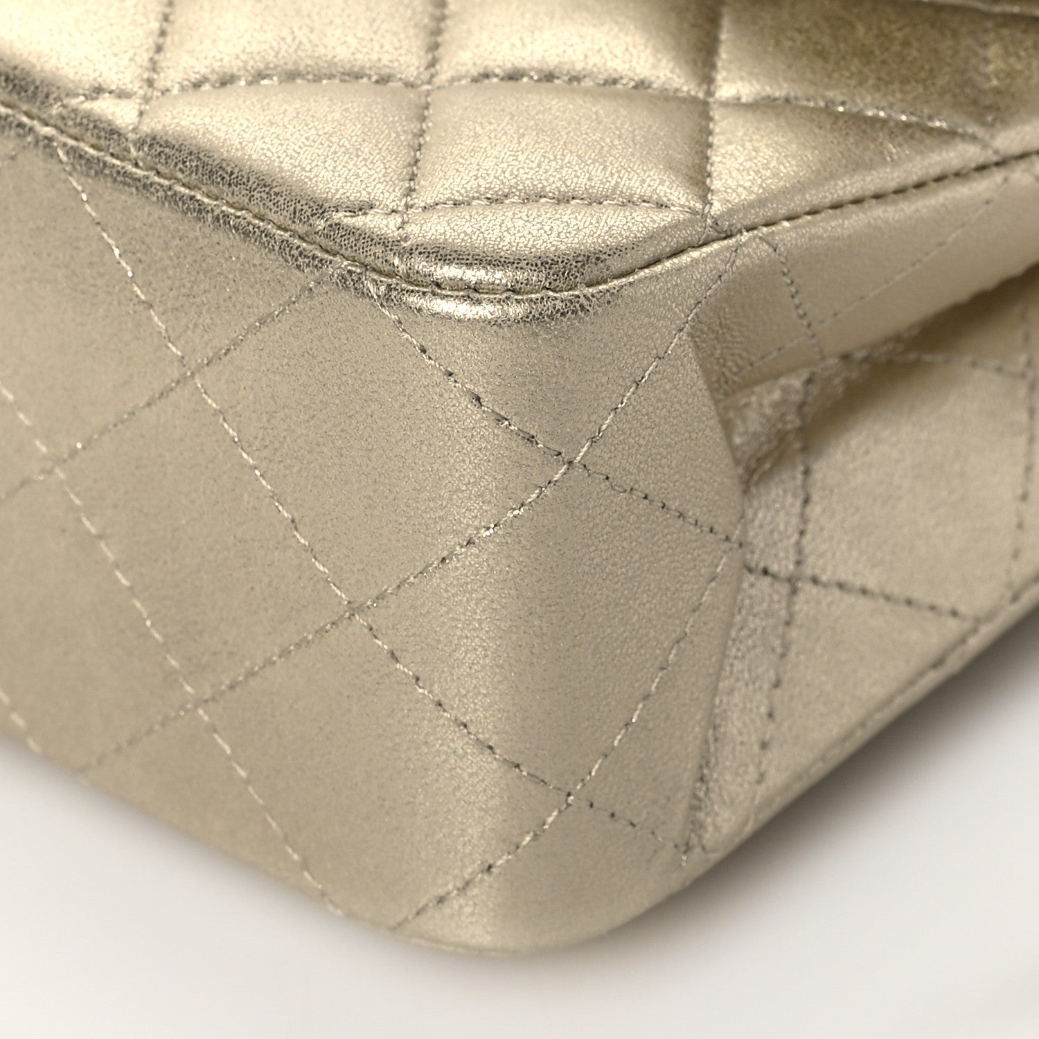 Chanel Metallic Lambskin Quilted Medium Double Flap Gold 10 of 10