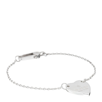 Gucci Sterling Silver Trademark Heart Bracelet 1 of 3