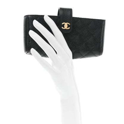 Chanel Caviar Quilted Mini Phone Holder Clutch Black 2 of 8