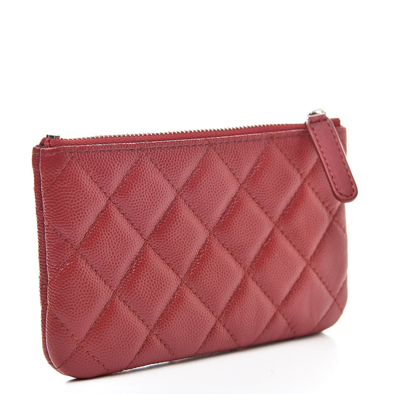 Chanel Caviar Quilted Small Cosmetic Case Dark Red 3 of 8