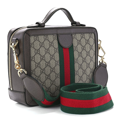 Gucci GG Supreme Monogram Web Small Ophidia Top Handle Shoulder Bag Brown 3 of 13