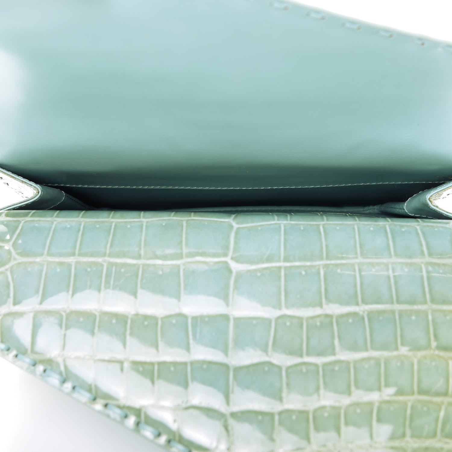 Bottega Veneta Crocodile Piano Crisscross Clutch 7 of 12