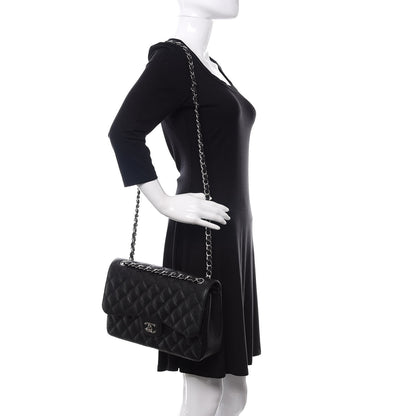 Chanel Caviar Quilted Jumbo Double Flap Black 2 of 11