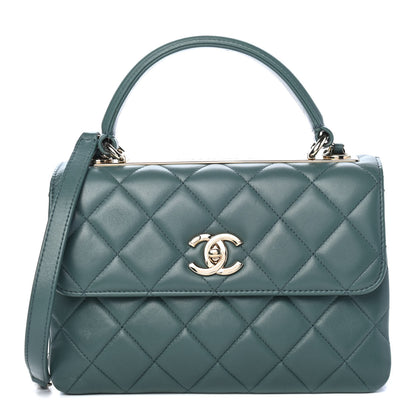 Chanel Lambskin Quilted Small Trendy CC Flap Dual Handle Bag Green 1 of 4
