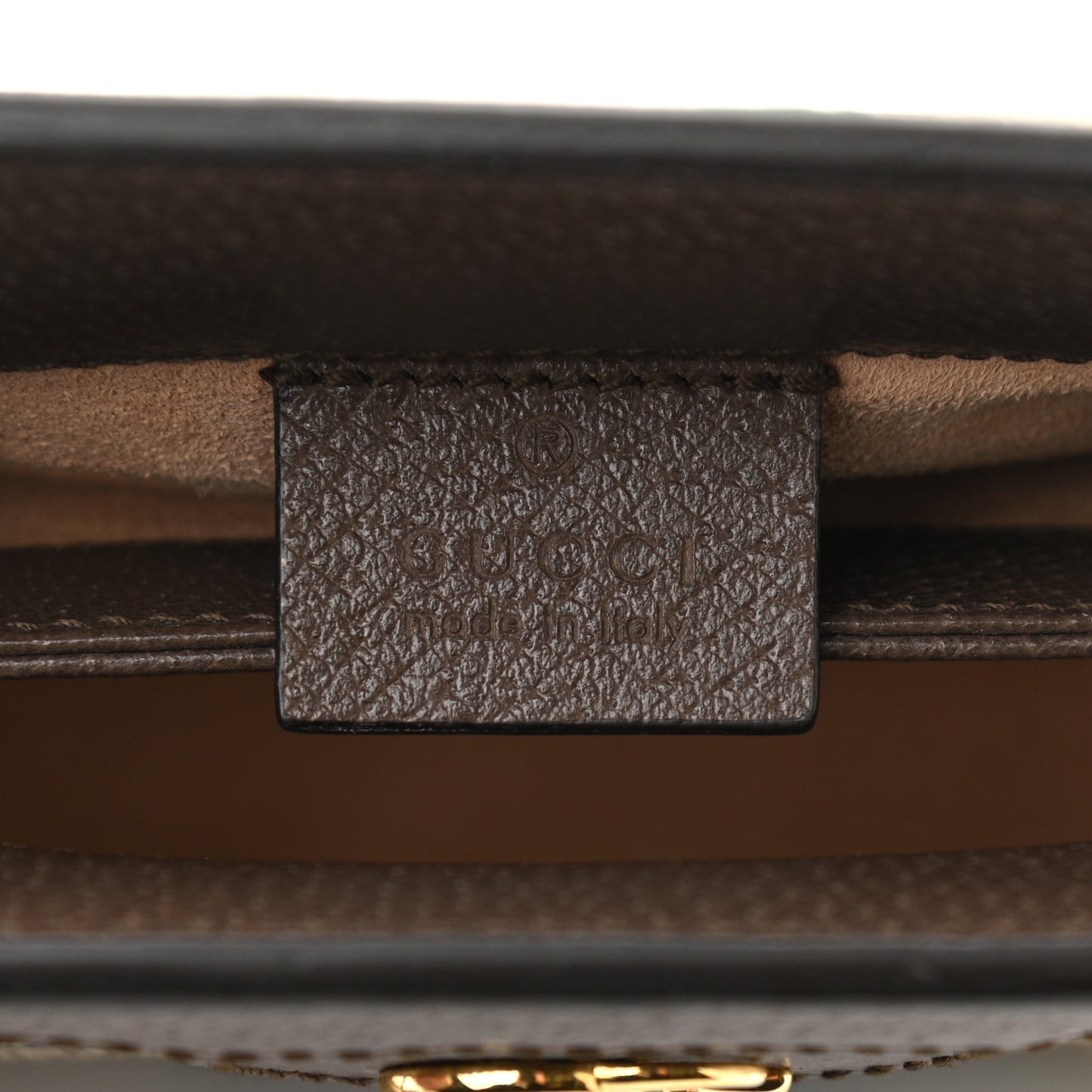 GG Supreme Monogram Textured Dollar Calfskin Web Mini Ophidia Chain Shoulder Bag Beige Ebony New Acero