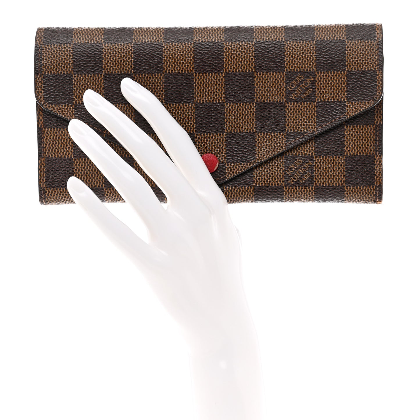 Damier Ebene Josephine Wallet Red