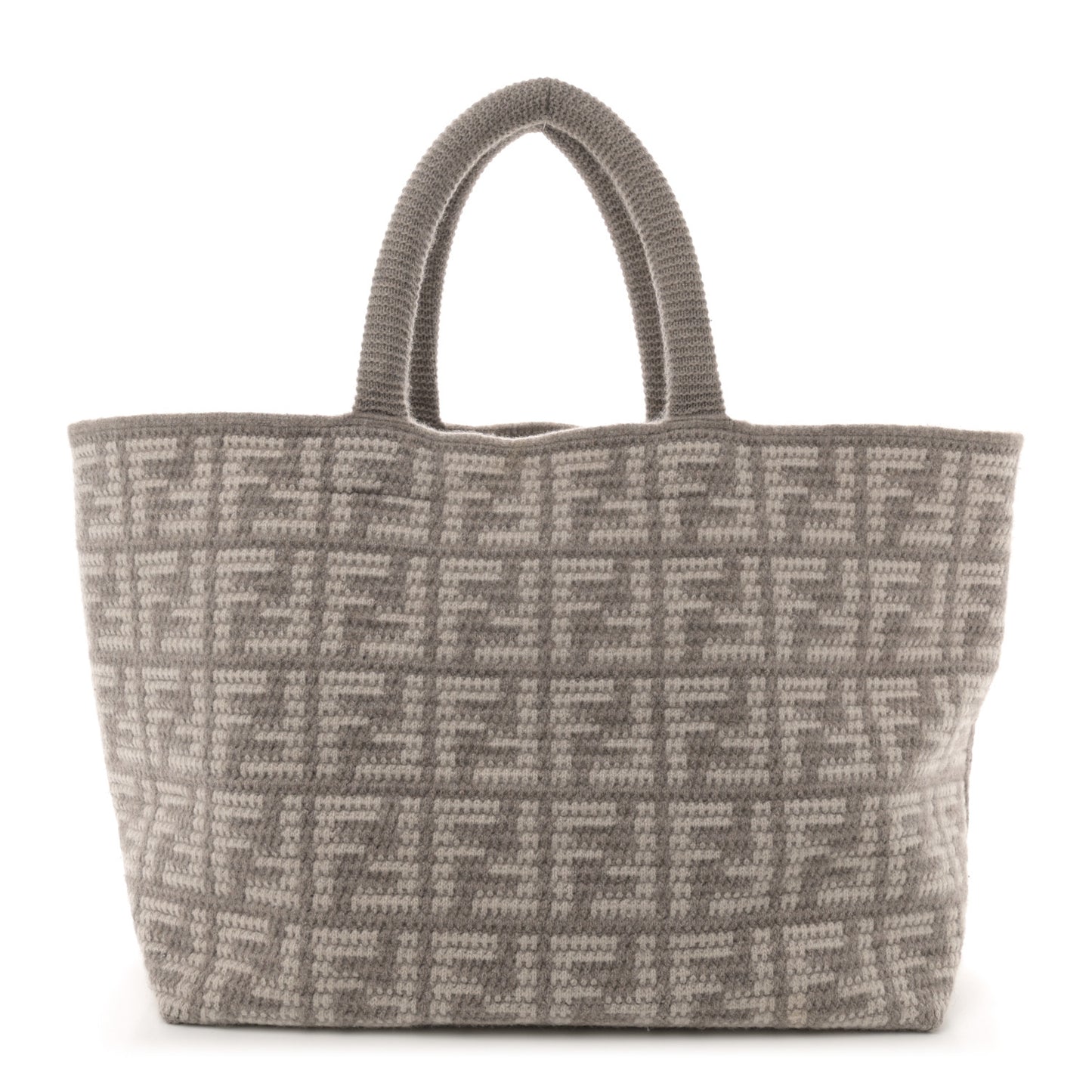 Cashmere Knit FF Large Shopper Tote Tortora