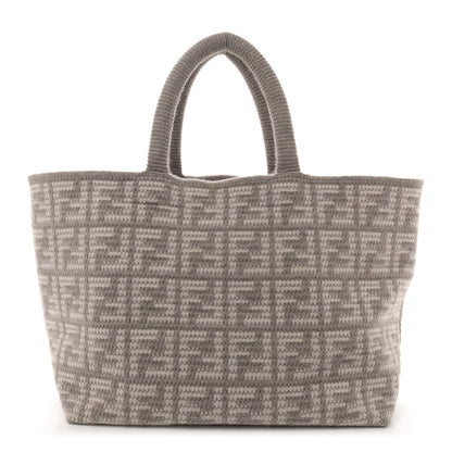 Fendi Cashmere Knit FF Large Shopper Tote Tortora 1 of 9