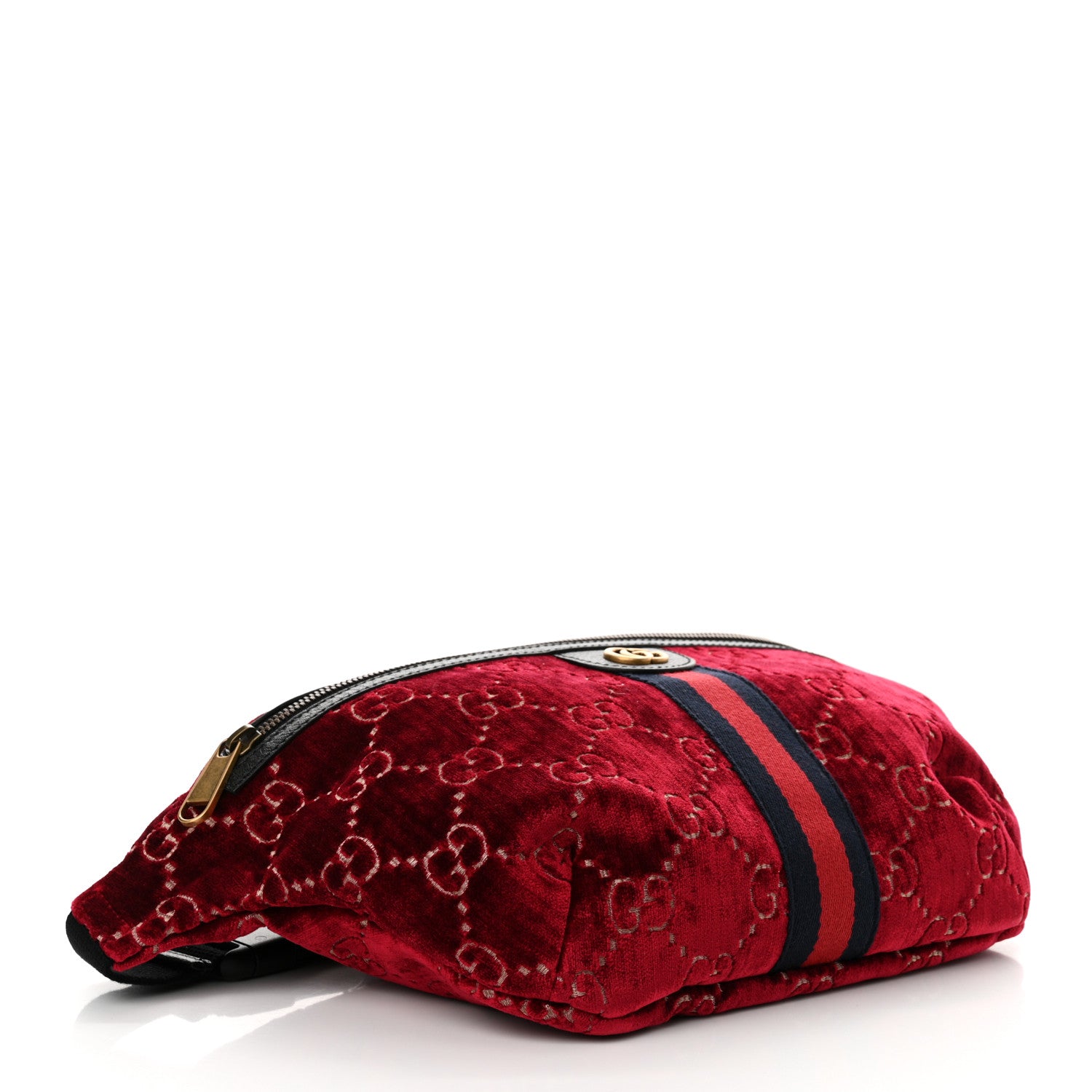 Gucci GG Monogram Velvet Belt Bag Red Cipria 4 of 10
