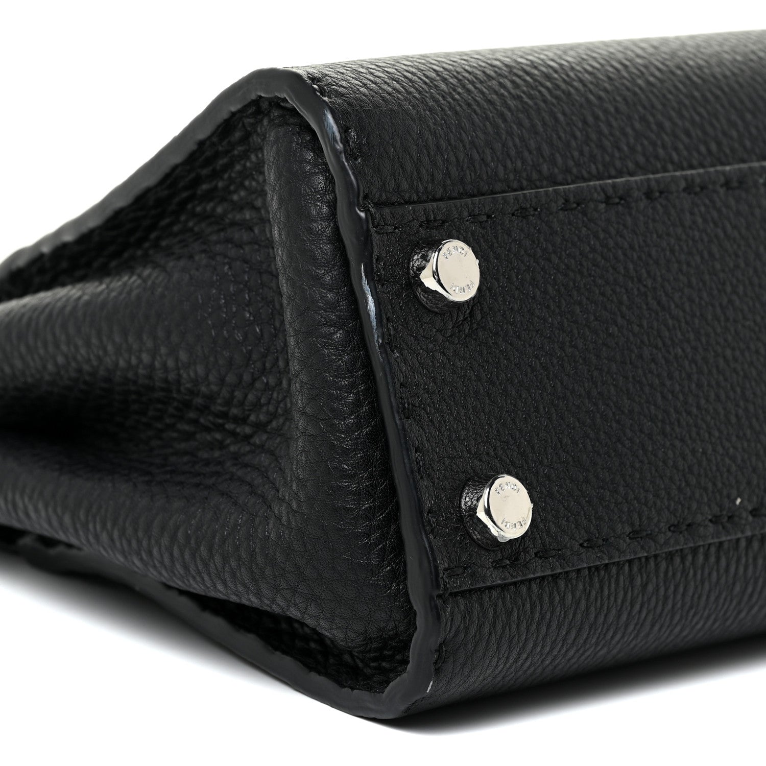 Fendi Cuoio Romano Selleria Bi-Color Mini Peekaboo Iconic Satchel Black Mou 9 of 15