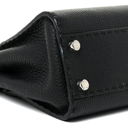 Fendi Cuoio Romano Selleria Bi-Color Mini Peekaboo Iconic Satchel Black Mou 9 of 15