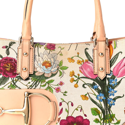 Gucci Canvas Floral Flora Medium Hasler Tote 10 of 14