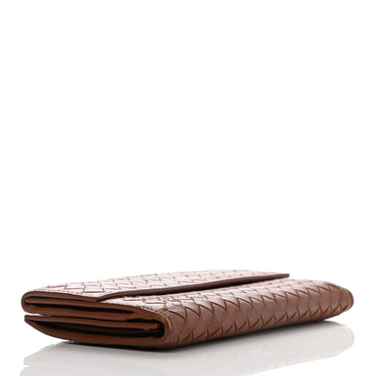 Bottega Veneta Madras Goatskin Intrecciato Flap Wallet Tea 4 of 16