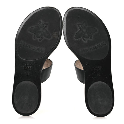 Gucci Calfskin GG Marmont Thong Sandals 36 Black 7 of 11